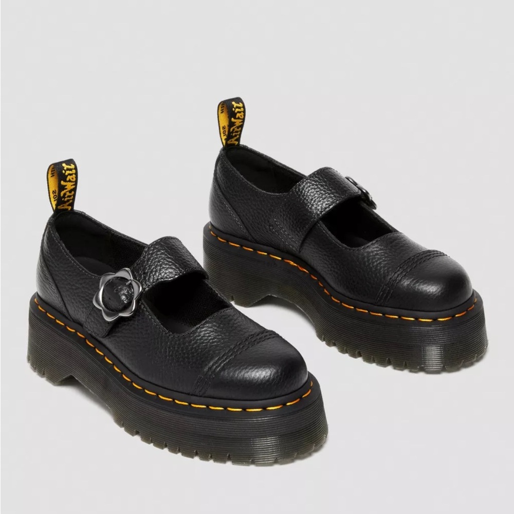Dr. Martens Addina Flower Buckle Leather Platform Mary Jane